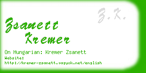 zsanett kremer business card